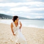beach wedding plunge gown