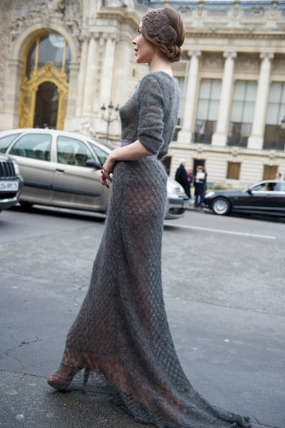 Knitted dress, perfect for a winter wedding