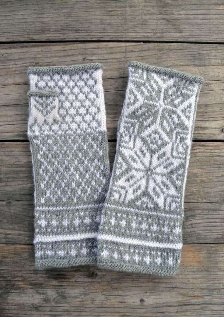 fair isle knitted gloves, perfect for a winter wedding