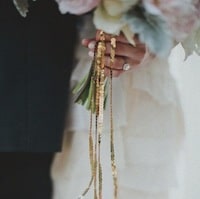 sequin ribbon on bouquet